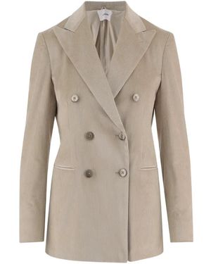 Lardini Double-Breasted Corduroy Blazer - Natural