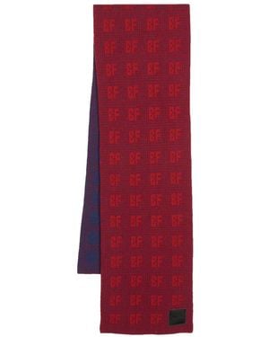 BY FAR Jacquard Grid Scarf - Red