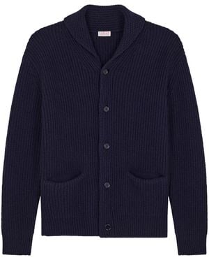 Fursac Chunky-Knit Wool Cardigan - Blue