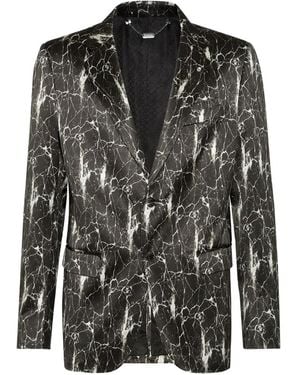 Billionaire Blazer À Effet Marbré - Black