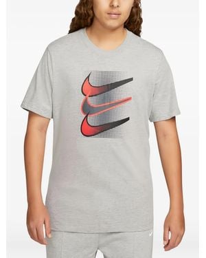 Nike Swoosh-Logo Short-Sleeve T-Shirt - Grey