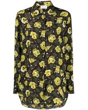 P.A.R.O.S.H. Floral-Print Silk Shirt - Green
