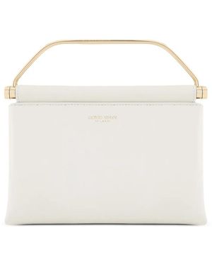 Giorgio Armani Leather Tote Bag - White