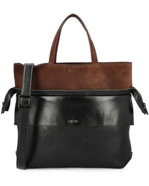Loewe Switch Leather Tote Bag - Black