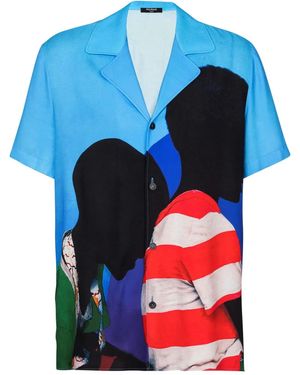 Balmain Short Sleeve Shirts - Blue