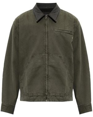 Rag & Bone Leather-Collar Jacket - Green