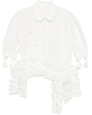 Róisín Pierce Blusa Con Aplique Floral - Blanco