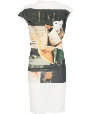 Issey Miyake Street View Graphic Print Dress - White