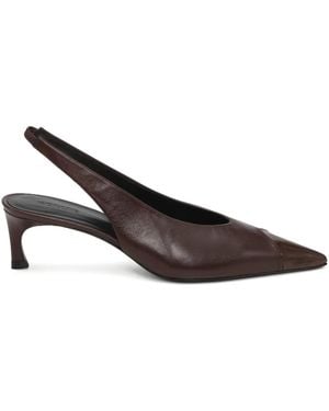 ROTATE BIRGER CHRISTENSEN Slingback Leather Court Shoes - Brown