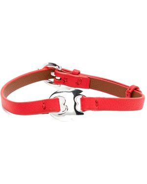 Tory Burch Gemini Leather Bracelet - Red