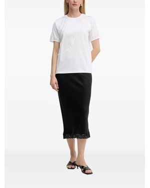 BOSS Frayed-Detail T-Shirt - White