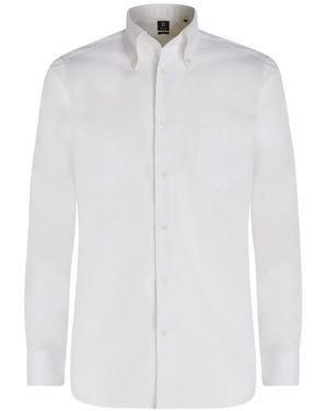 BOGGI Long-Sleeve Pinpoint Shirt - White