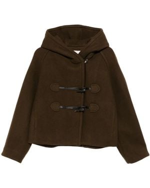 Low Classic Wool Blend Single-Breasted Coat - Brown