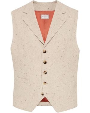 Brunello Cucinelli Button-Fastening Waistcoat - White
