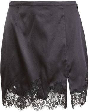 Fleur du Mal Juliet Lace Slip Mini Skirt - Grey