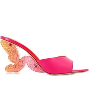 Sophia Webster Paloma Butterfly-Wing Heeled Sandals - Pink