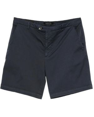 Michael Coal Belt-Loop Button-Fastening Shorts - Blue