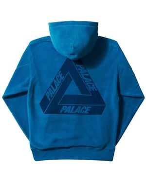 Palace Polartec Logo-Print Hoodie - Blue