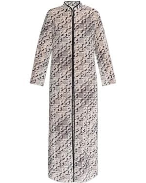 Tory Burch Abito Midi A Fantasia - Bianco