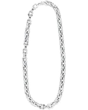 Emanuele Bicocchi Pyramid-Stud Anchor-Chain Necklace - White