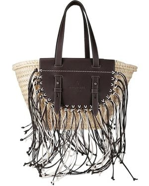 CUBA LAB Tropicana Fringe-Details Shoulder Bag - Black