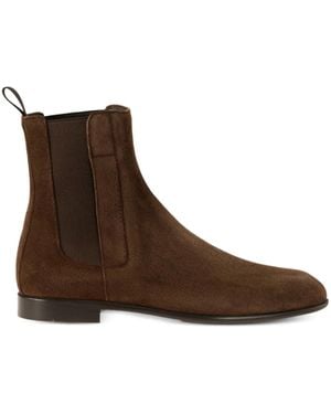 Ferragamo Suede Chelsea Boots - Brown