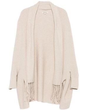 Barbour Fringe-Detail Shawl-Collar Cardigan - Natural