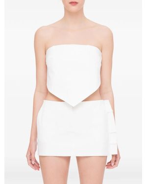 MEDEA Deconstructed Pointed-Hem Top - White