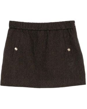Maje Fringe-Detail Midi Skirt - Black