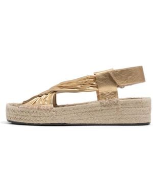 Bimba Y Lola Leather Jute Wedge Sandals - Metallic