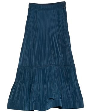 Twinset Pleated Tiered Midi Skirt - Blue