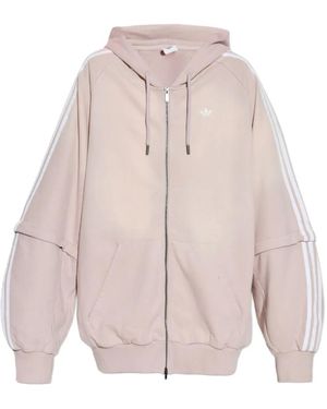 adidas ジップアップ パーカー - ピンク