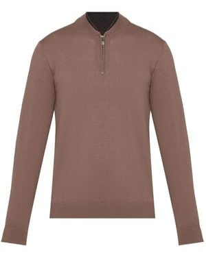 Pal Zileri Zip-Fastening Jumper - Brown