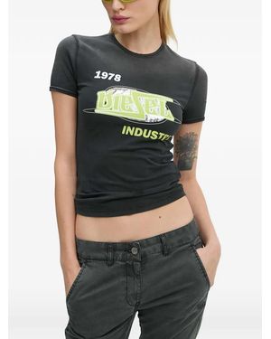 DIESEL Sequin-graphic T-shirt - Green