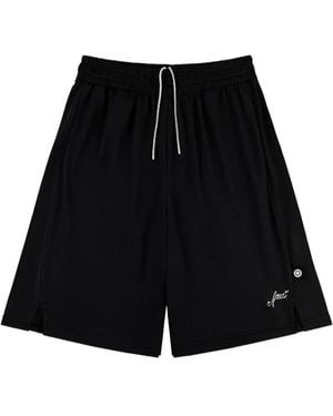 Area Logo-Embroidered Knee-Length Shorts - Black