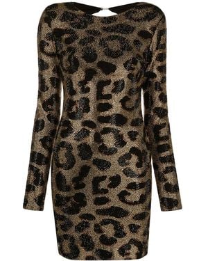 Philipp Plein Leopard-Print Studded Dress - Black