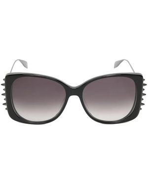 McQueen Oversized-Frame Sunglasses - Grey