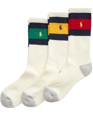 Polo Ralph Lauren Polo Pony-Embroidered Socks Set - White