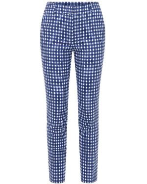 True Royal Checked-Pattern Pants - Blue