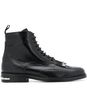 Toga Virilis Fringed Ankle Boots - Black