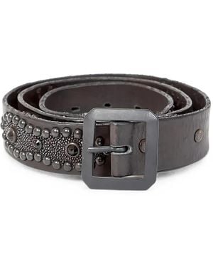 HTC Marlena Studded Leather Belt - Gray