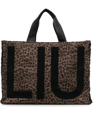 Liu Jo Leopard-Print Tote Bag - Black