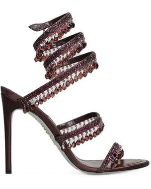 Rene Caovilla Chandelier Crystal-Embellished Sandals - Brown