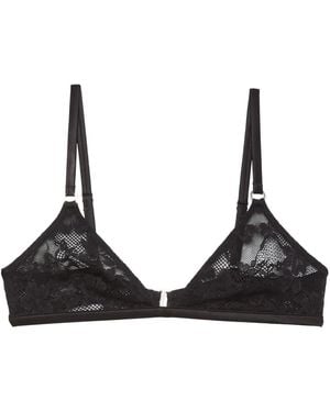 Fleur du Mal Le Stretch Lace Triangle Bra - Black
