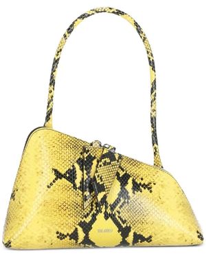 The Attico Sunrise Snake-Print Shoulder Bag - Metallic