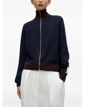 Cordera Zip-Up Colour-Block Cardigan - Blue