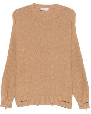 Laneus Zigzag Knit Jumper - Natural