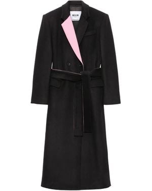 MSGM Double-breasted Belted Coat - ブラック