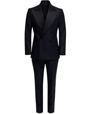 Franzese Collection Pioner Double-Breasted Tuxedo Suit - Blue