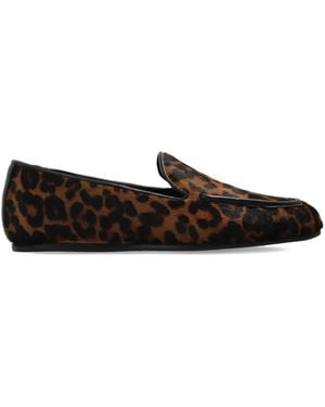 Stuart Weitzman Mocasines con motivo de leopardo - Negro